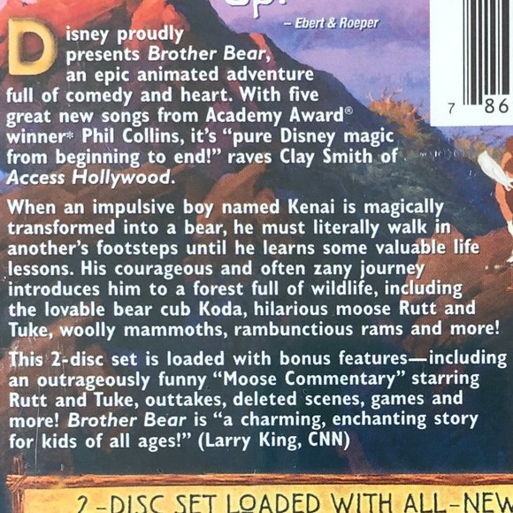 Walt Disney Brother Bear & Brother Bear 2 DVD Bundle ~ New - Picture 7 of 8